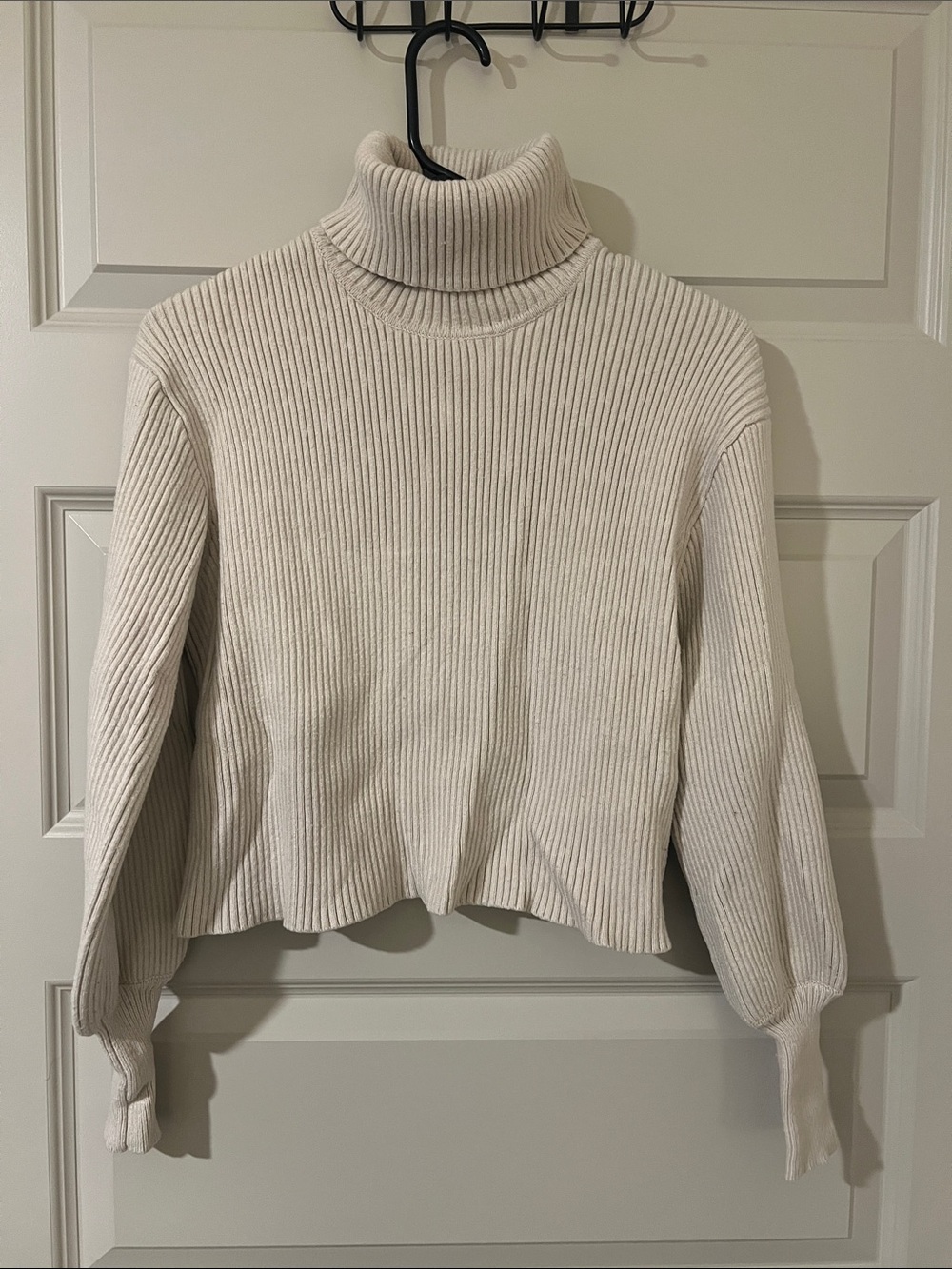 Express beige turtleneck cropped sweater